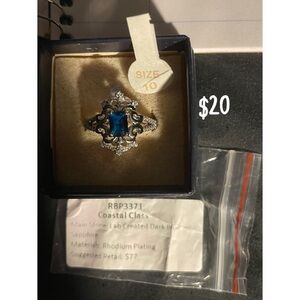 Coastal Class Silver Ring with Blue Sapphire